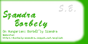 szandra borbely business card